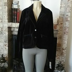 DKNY JEANS Long Sleeve Velvet Jacket